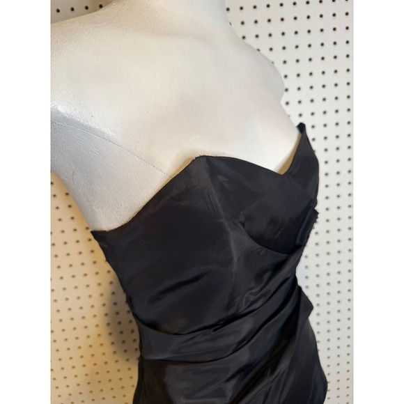 Vintage | 1980's Nadine LBD Black Strapless Cocktail Dress Size 7/8 - Picture 4 of 14